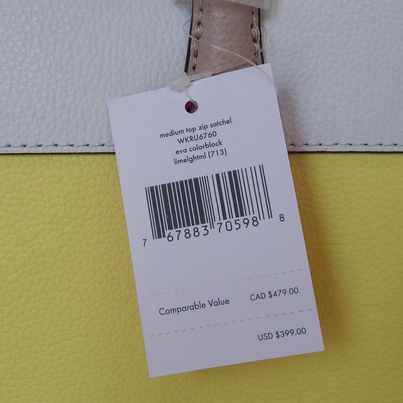 Kate Spade Eva Medium Leather Satchel Yellow NWT - Picture 11 of 11